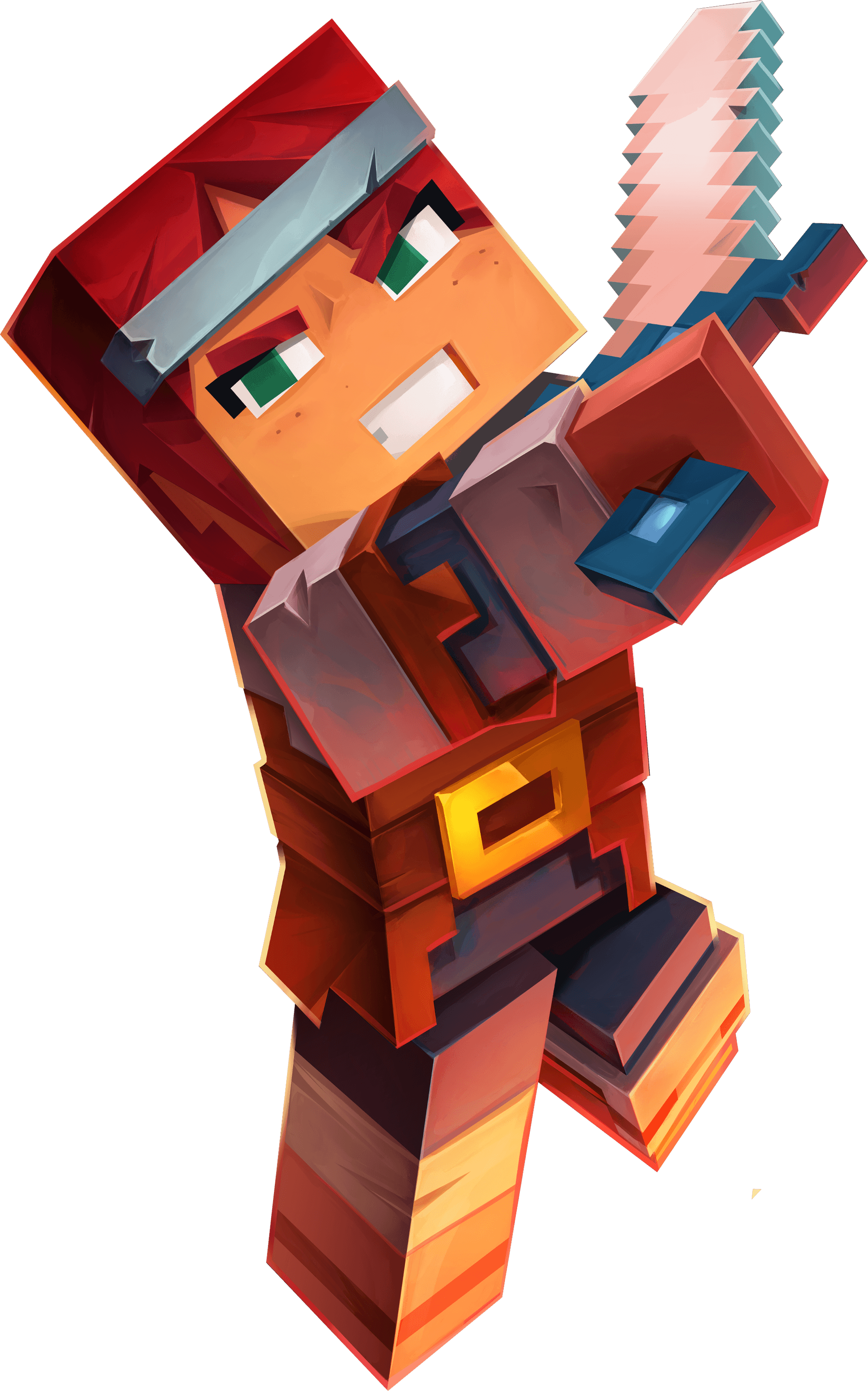 Minecraft character with pickaxe